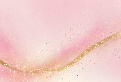 The primary subject of the image is a gold glittery line or streak, which appears to be a part of a larger pattern or design. The setting is a pink background, which adds a soft and feminine touch to the scene. The visual style of the image is a combination of photo and digital art, creating a unique and eye-catching effect. The colors and mood of the image are predominantly pink and gold, giving it a warm and inviting atmosphere.