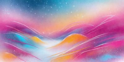 The primary subject of the image is a colorful, swirling, and flowing landscape. The setting is a vibrant, artistic, and imaginative scene, likely created through digital art or illustration. The visual style is unique and eye-catching, with a focus on the vivid colors and dynamic patterns. The overall atmosphere is lively and energetic, with a sense of movement and creativity.