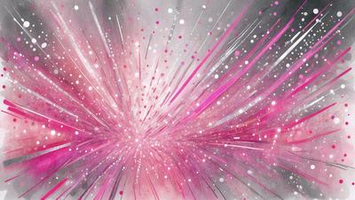 The primary subject of the image is a bright pink explosion, which appears to be a digital art or illustration. The setting is a gray background, which contrasts with the vibrant pink color of the explosion. The visual style suggests that the image is a creative and artistic representation of a pink explosion. The colors and mood of the image are predominantly pink, creating a lively and energetic atmosphere.