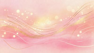 The primary subject of the image is a long, flowing, golden strand of hair. The setting is a pink background, which adds a warm and soft atmosphere to the scene. The visual style is a combination of digital art and illustration, creating a unique and artistic representation of the hair. The colors and mood convey a sense of elegance and grace, as the golden strand of hair flows gracefully across the pink background.