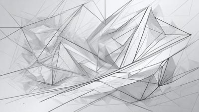 The primary subject of the image is a geometric pattern, which is a digital art piece. The setting is a white background, and the visual style is a combination of digital art and drawing. The colors and mood of the image are predominantly white, creating a clean and minimalist atmosphere.