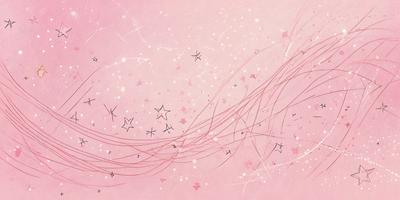 The primary subject of the image is a pink background with a star pattern. The setting is a pink sky, and the visual style is a combination of digital art and illustration. The colors and mood are predominantly pink, creating a warm and inviting atmosphere.