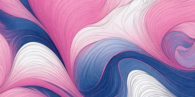 The primary subject of the image is a colorful, swirling pattern that appears to be a mix of pink, blue, and white. The setting is a white background, which contrasts with the vibrant colors of the pattern. The visual style of the image is a combination of digital art and illustration, creating a dynamic and eye-catching design. The dominant colors in the image are pink, blue, and white, which contribute to a lively and energetic atmosphere.