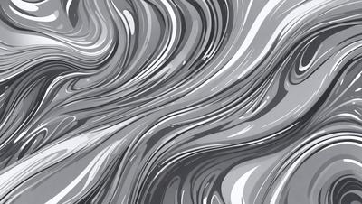 The primary subject of the image is a large, abstract wave pattern. The setting is a gray background, which contrasts with the wave pattern. The visual style is a combination of digital art and illustration, creating a unique and artistic representation of the wave. The dominant colors are gray and white, giving the image a calm and serene atmosphere.