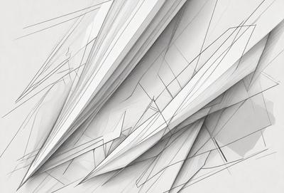 The primary subject of the image is a series of white, abstract shapes or lines. The setting is a white background, which provides a clean and minimalist appearance. The visual style is a combination of digital art and illustration, as the shapes are created using a computer or digital tool. The colors and mood of the image are predominantly white, giving it a clean, modern, and minimalist feel.