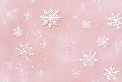The primary subject of the image is a snowflake pattern, which is displayed on a pink background. The setting appears to be a winter scene, with the snowflakes creating a visually appealing and festive atmosphere. The visual style of the image is a combination of digital art and illustration, as the snowflakes are intricately designed and placed on the pink surface. The colors and mood of the image are predominantly pink and white, giving it a warm and cozy feel.