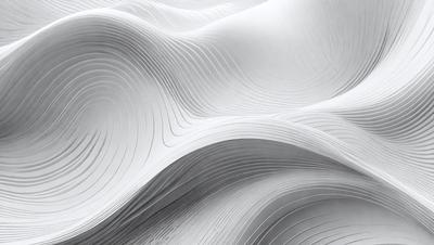 The primary subject of the image is a white, textured surface that resembles a wave or a sculpture. The setting is a white background, which provides a clean and minimalist appearance. The visual style is a combination of digital art and illustration, creating a unique and artistic representation of the subject. The colors and mood are predominantly white, giving the image a calm and serene atmosphere.