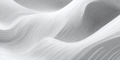 The primary subject of the image is a white, curved, and wavy surface that resembles a piece of art or a sculpture. The setting is a white background, which highlights the artistic nature of the subject. The visual style is a combination of digital art and illustration, creating a unique and intriguing appearance. The colors and mood of the image are predominantly white, giving it a clean and minimalist feel.