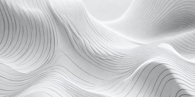The primary subject of the image is a white, curved, and wavy surface, which appears to be a piece of paper or a white sheet. The setting is a white background, and the visual style is a close-up of the paper or sheet. The colors and mood of the image are predominantly white, giving it a clean and minimalist appearance.