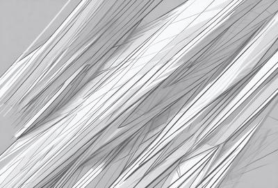 The primary subject of the image is a large, intricate, and abstract design made up of various shapes and lines. The setting is a white background, which provides a clean and minimalist appearance. The visual style is a combination of digital art and illustration, creating a unique and eye-catching pattern. The dominant colors are white and gray, giving the design a modern and sophisticated feel.