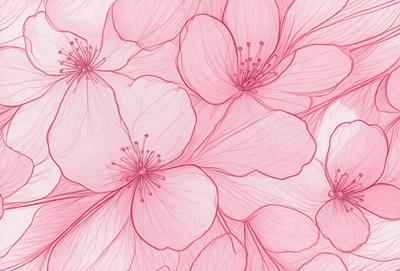 The primary subject of the image is a close-up of a pink flower. The setting is a pink background, which adds to the overall mood of the image. The visual style is a combination of a photo and a drawing, creating a unique and artistic representation of the flower. The dominant colors are pink, which gives the image a warm and inviting atmosphere.