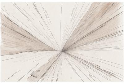 The primary subject of the image is a drawing of a tunnel. The setting is a white background, and the visual style appears to be a combination of digital art and illustration. The drawing features a tunnel with a bright light at the end, giving the image a sense of depth and movement. The colors and mood of the image are predominantly white, with the bright light adding a touch of warmth and energy to the scene.