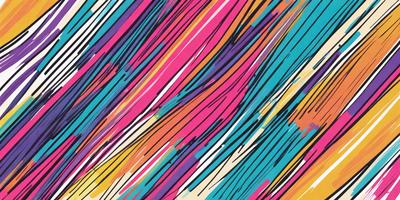 The primary subject of the image is a colorful, abstract pattern featuring a mix of pink, blue, yellow, and orange colors. The setting is a wall, and the visual style appears to be a combination of digital art and illustration. The dominant colors and overall atmosphere of the image are vibrant, lively, and energetic.