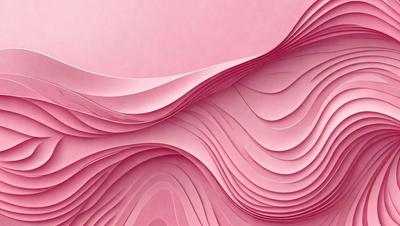 The primary subject of the image is a large, three-dimensional sculpture made of paper. The sculpture is pink and features a wave-like design. The setting is a pink wall, which serves as the background for the sculpture. The visual style of the image is a combination of digital art and illustration, as the paper sculpture appears to be a digital creation. The colors and mood of the image are predominantly pink, creating a warm and inviting atmosphere.
