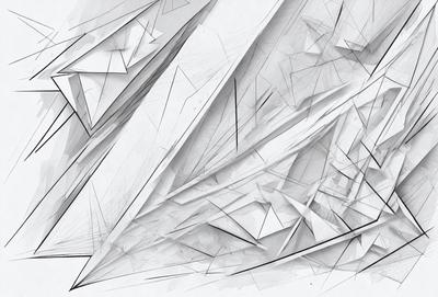 The primary subject of the image is a geometric pattern, which is a white drawing of a diamond shape. The setting is a white background, and the visual style is a digital art or illustration. The dominant colors are white and gray, creating a clean and minimalist atmosphere.