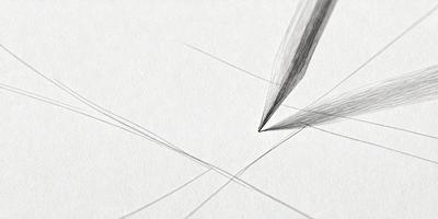 The primary subject of the image is a pencil drawing on a piece of paper. The setting is a white background, and the visual style appears to be a combination of a photo and a drawing. The colors in the image are predominantly white, giving it a clean and minimalist appearance. The overall mood of the image is calm and focused on the pencil drawing.