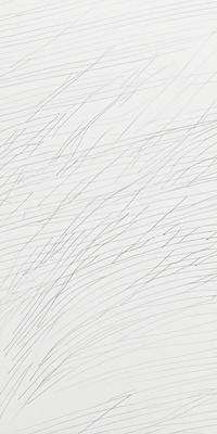 The primary subject of the image is a white background with a pattern of black lines. The setting appears to be a white wall, and the visual style is a combination of drawing and pattern. The dominant colors are white and black, creating a clean and minimalist atmosphere.