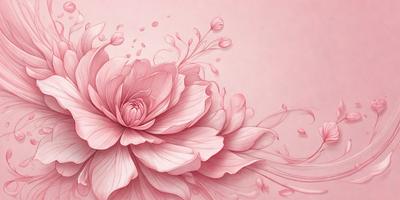 The primary subject of the image is a pink flower with a purple center. The flower is the focal point of the scene, and it is set against a pink background. The visual style of the image is a combination of digital art and illustration, creating a vibrant and colorful scene. The dominant colors in the image are pink and purple, giving the image a warm and inviting atmosphere.