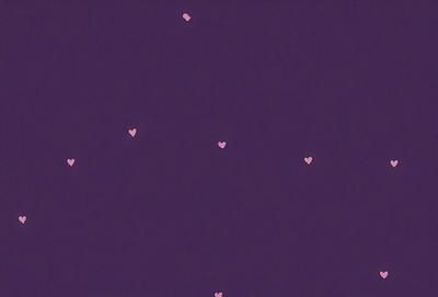 The primary subject of the image is a purple background with a pattern of hearts. The hearts are scattered throughout the background, creating a visually appealing and heartwarming scene. The setting appears to be a night sky, which adds a sense of depth and mystery to the image. The visual style is a combination of digital art and illustration, as the hearts are carefully placed and the overall composition is well-executed. The colors and mood of the image are predominantly purple, which evokes a sense of calm