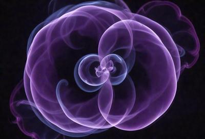 The primary subject of the image is a purple spiral, which appears to be a digital art or illustration. The spiral is set against a dark background, creating a striking contrast. The visual style of the image suggests that it is a creative and artistic representation of a spiral, rather than a photo or a real-life object. The dominant colors in the image are purple and black, giving the spiral a bold and striking appearance.