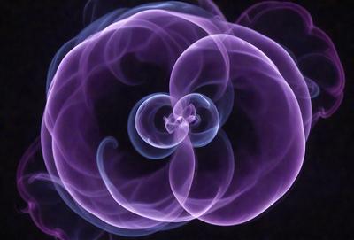 The primary subject of the image is a purple spiral, which appears to be a digital art or illustration. The spiral is set against a dark background, creating a striking contrast. The visual style of the image suggests that it is a creative and artistic representation of a spiral, rather than a photo or a real-life object. The dominant colors in the image are purple and black, giving the spiral a bold and striking appearance.