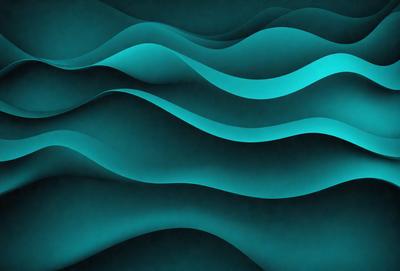 The primary subject of the image is a blue and green wave pattern, which is the main focus of the image. The setting is a blue and green background, which complements the wave pattern. The visual style is a digital art or illustration, as the wave pattern is created using a computer or digital medium. The colors and mood of the image are predominantly blue and green, giving it a calm and soothing atmosphere.