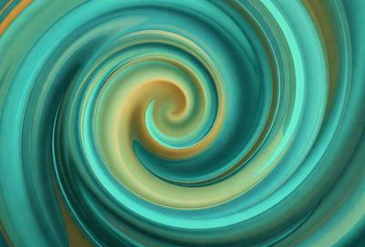 The primary subject of the image is a spiral pattern, which is the main object, scene, or focus of the image. The spiral pattern is set against a blue background, creating a visually striking contrast. The spiral pattern is a digital art piece, showcasing the artist's skill in creating intricate designs. The overall atmosphere of the image is vibrant and dynamic, with the blue color evoking a sense of calmness and tranquility.