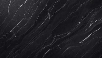 The primary subject of the image is a black and white marble pattern. The setting is a black background, which contrasts with the marble pattern. The visual style is a close-up of the marble pattern, showcasing its intricate details. The colors and mood of the image are predominantly black and white, giving it a classic and elegant appearance.
