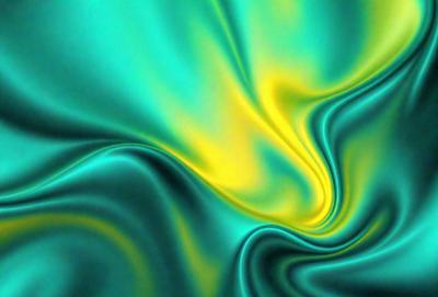 The primary subject of the image is a vibrant, colorful, and swirling pattern. The setting is a blue and yellow background, which adds to the overall visual style. The colors and mood of the image are lively and energetic, with the blue and yellow hues creating a sense of movement and dynamism.