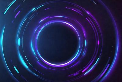 The primary subject of the image is a large, purple, blue, and pink circle. The circle is the main object, scene, or focus of the image. The setting or background of the image is a dark, purple, blue, and pink background. The visual style of the image is digital art, as it appears to be a digital illustration or drawing. The colors and mood of the image are vibrant and energetic, with the purple, blue, and pink hues creating a l
