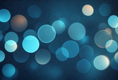 The primary subject of the image is a blue background with a pattern of circles. The circles are of various sizes and are scattered throughout the background. The setting appears to be a dark, possibly nighttime, environment. The visual style of the image is a combination of a photo and a digital art, as it features a blue background with a pattern of circles, which is not typically found in a photo. The colors and mood of the image are predominantly blue, creating a calm and serene atmosphere.