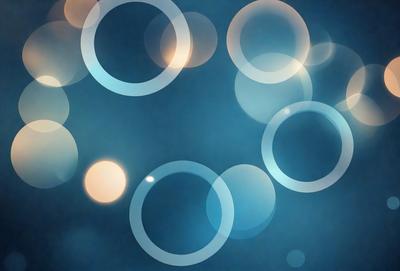 The primary subject of the image is a blue background with a pattern of circles. The circles are of various sizes and are scattered throughout the background. The setting appears to be a dark, moody environment, possibly a night scene. The visual style of the image is a combination of a photo and a digital art, as it features a blend of realistic elements and artistic patterns. The dominant colors in the image are blue and white, creating a calm and serene atmosphere.