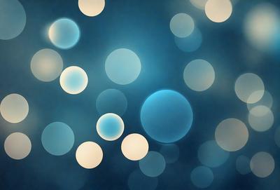 The primary subject of the image is a collection of blue and white circles, which are the main objects in the scene. The setting is a dark blue background, creating a contrasting and visually striking environment. The visual style of the image is a digital art or illustration, as the circles are arranged in a pattern and the overall atmosphere is vibrant and lively.