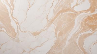 The primary subject of the image is a marble countertop with a white and brown color scheme. The setting is a kitchen, and the visual style is a close-up of the countertop. The countertop appears to be made of marble, giving it a luxurious and elegant appearance. The colors and mood of the image are predominantly white and brown, creating a warm and inviting atmosphere.