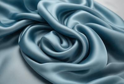 The primary subject of the image is a blue fabric, which is the main object, scene, or focus of the image. The setting is a white surface, and the visual style is a photo. The dominant colors are blue and white, creating a calm and soothing atmosphere.
