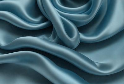 The primary subject of the image is a blue fabric, which is the main object, scene, or focus of the image. The setting or background is a blue surface, and the visual style is a photo. The dominant colors and overall atmosphere are blue and serene.