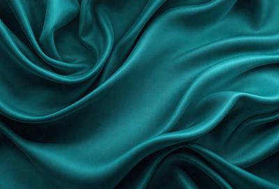 The primary subject of the image is a blue fabric, which appears to be a piece of silk. The setting is a close-up of the fabric, showcasing its texture and color. The visual style is a detailed, up-close view of the fabric, which gives the image a realistic and textured appearance. The colors and mood of the image are predominantly blue, creating a calm and serene atmosphere.
