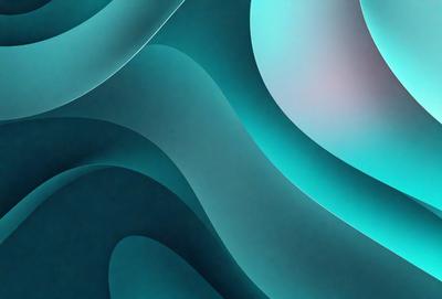 The primary subject of the image is a blue and green abstract art piece. The setting is a blue and green background, which complements the artwork. The visual style is a digital art or illustration, showcasing the artist's creativity and skill. The colors and mood of the image are predominantly blue and green, creating a serene and calming atmosphere.