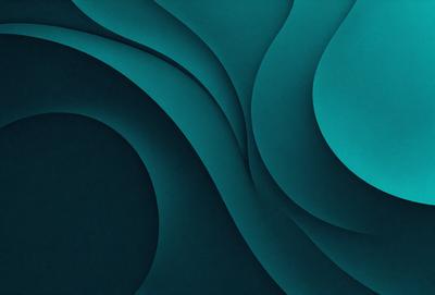The primary subject of the image is a blue and green patterned design. The setting is a dark blue background, which contrasts with the vibrant colors of the pattern. The visual style appears to be a combination of digital art and illustration, creating a unique and eye-catching design. The colors and mood of the image are predominantly blue and green, giving it a calm and soothing atmosphere.