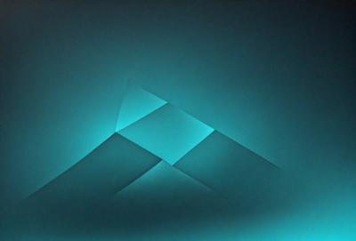 The primary subject of the image is a blue triangle, which is the main object, scene, or focus of the image. The setting or background is a blue wall, and the visual style appears to be a digital art or illustration. The dominant colors in the image are blue and white, creating a calm and soothing atmosphere.