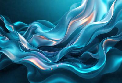 The primary subject of the image is a blue and white flowing water effect, which appears to be a digital art or illustration. The setting is a dark blue background, creating a contrasting and dramatic effect. The visual style is a combination of digital art and illustration, with a focus on the flowing water effect. The colors and mood of the image are predominantly blue and white, giving it a serene and calming atmosphere.