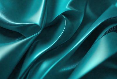 The primary subject of the image is a close-up of a blue fabric, possibly a piece of silk or a similar material. The setting is a dark background, which contrasts with the bright blue fabric. The visual style appears to be a close-up of the fabric, showcasing its texture and details. The colors and mood of the image are predominantly blue, creating a calm and serene atmosphere.