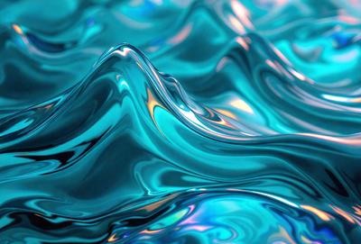 The primary subject of the image is a blue ocean with ripples and waves. The setting is the ocean, and the visual style is a photo. The dominant colors are blue and white, creating a serene and calming atmosphere.