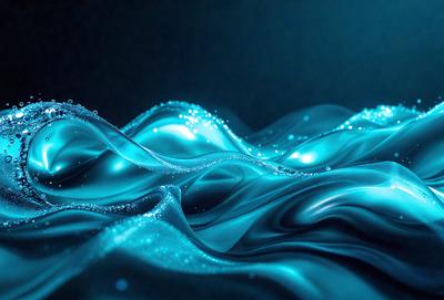 The primary subject of the image is a blue wave with a blue background. The visual style appears to be a digital art or illustration, as the wave is depicted with a blue color and a patterned texture. The overall atmosphere of the image is serene and calming, as the blue wave creates a sense of tranquility and relaxation.