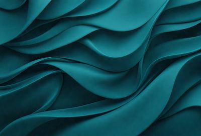The primary subject of the image is a large, blue, flowing sheet of fabric. The setting is a blue background, which creates a striking contrast with the fabric. The visual style is a close-up of the fabric, showcasing its texture and pattern. The colors and mood of the image are predominantly blue, giving it a calm and serene atmosphere.