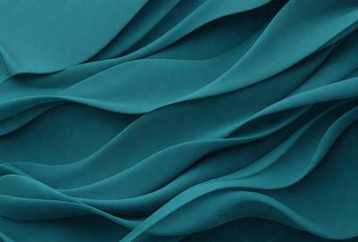 The primary subject of the image is a blue fabric with a flowing pattern. The setting is a blue background, which complements the blue fabric. The visual style is a digital art or illustration, as the fabric appears to be digitally rendered. The colors and mood of the image are predominantly blue, creating a calm and serene atmosphere.