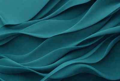 The primary subject of the image is a blue fabric with a flowing pattern. The setting is a blue background, and the visual style appears to be a digital art or illustration. The dominant colors are blue and turquoise, creating a calm and soothing atmosphere.