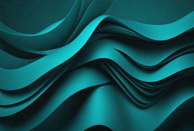 The primary subject of the image is a large, blue, flowing wave. The setting is a dark blue background, which creates a striking contrast with the wave. The visual style is a digital art or illustration, as the wave appears to be a pattern or texture. The dominant colors are blue and black, giving the image a moody and dramatic atmosphere.