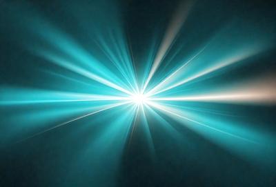 The primary subject of the image is a bright light source, possibly a light bulb or a star, with a blue hue. The light is shining through a blue background, creating a visually striking scene. The visual style of the image is a combination of a photo and digital art, as it appears to be a close-up of the light source with a blue background. The colors and mood of the image are predominantly blue, creating a sense of depth and a calming atmosphere.