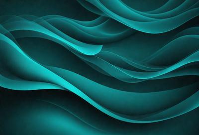 The primary subject of the image is a blue and white ocean wave. The setting is a blue ocean, and the visual style is a digital art or illustration. The dominant colors are blue and white, creating a serene and calming atmosphere.